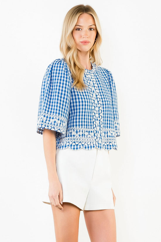 GINGHAM RIC RAC TOP