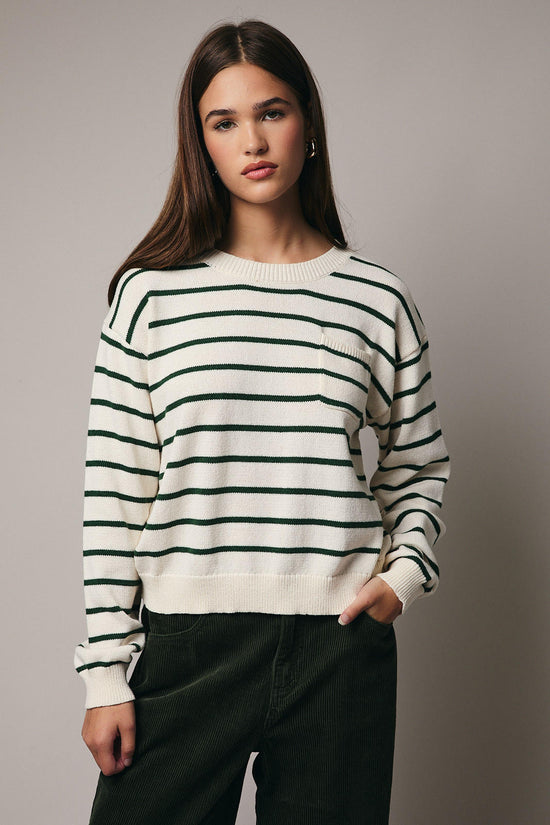 STRIPED POCKET SWEATER