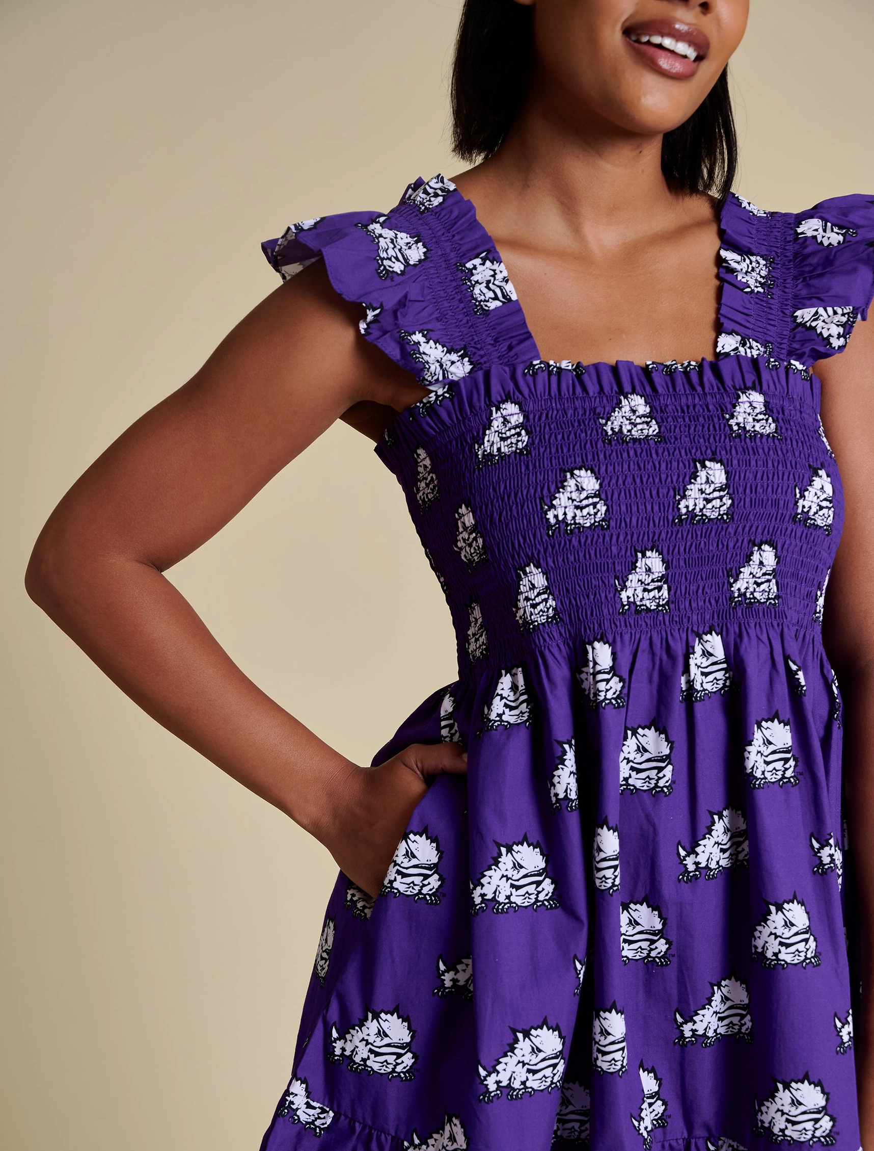 THE POPLIN SMOCKED DRESS
