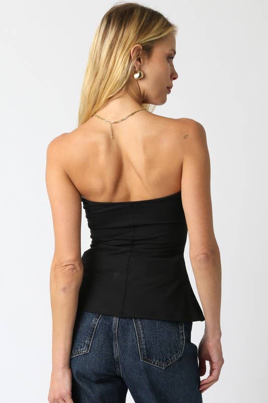Ruched Strapless Tube Top