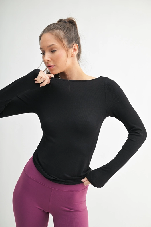 WIDE NECK LONG SLEEVE TOP