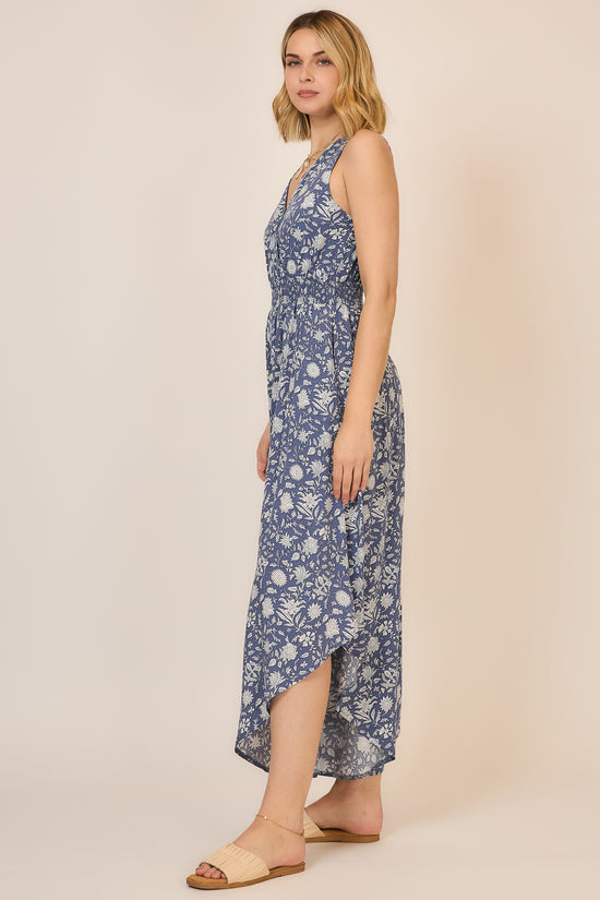FLORAL PRINT SLEEVELESS JUMPSUIT