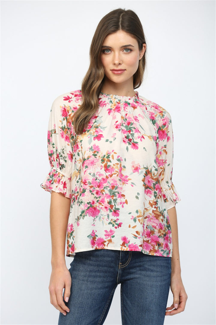 RUFFLE SHORT SLEEVE TOP