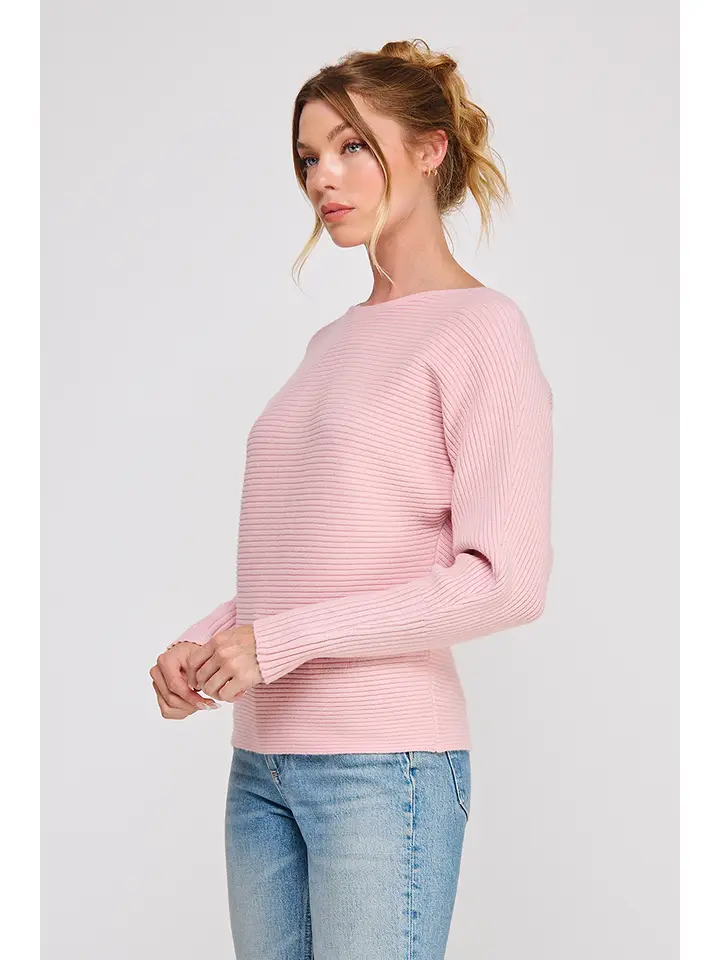 RIBBED DOLMAN PULLOVER