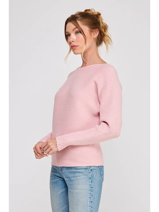 RIBBED DOLMAN PULLOVER