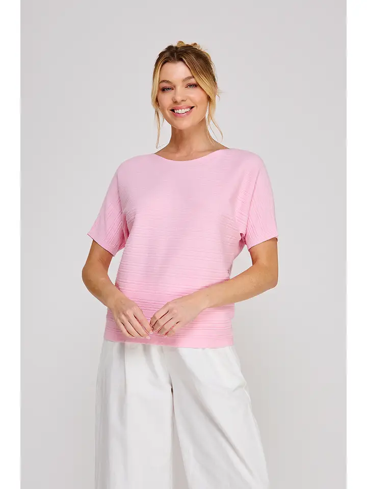 CREWNECK  LINED TEXTURED TOP