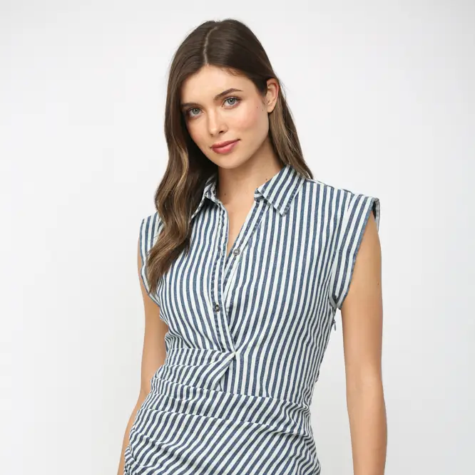 ASYMMETRIC WRAP SHIRT DRESS