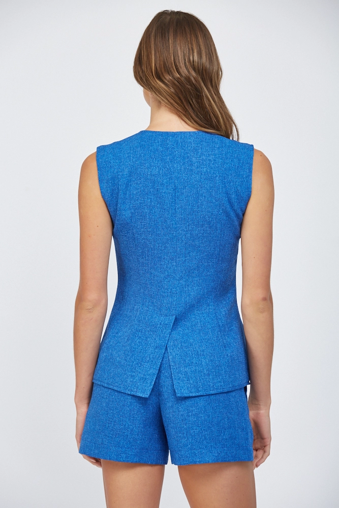 CUTAWAY FRONT HEM VEST