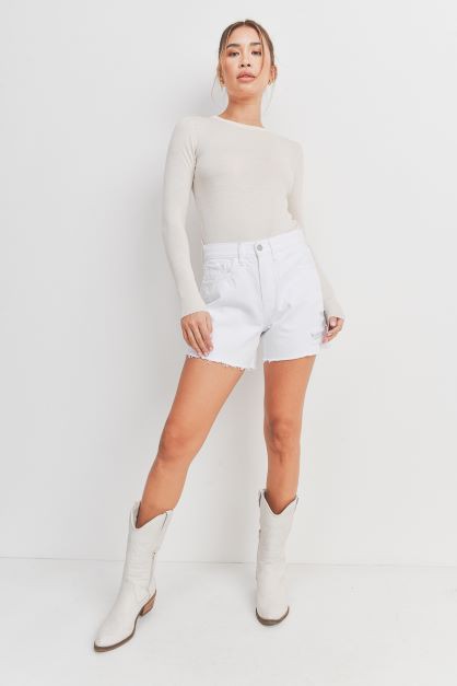 HIGH RISE DISTRESSED SHORTS