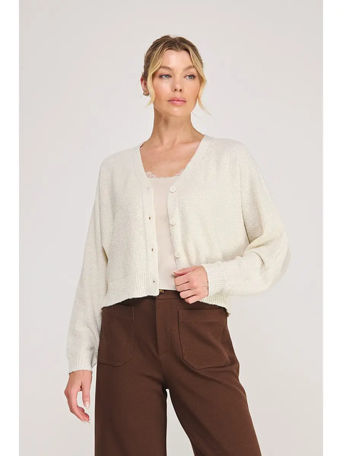 Cream dolman-sleeve button cardigan - product image 1