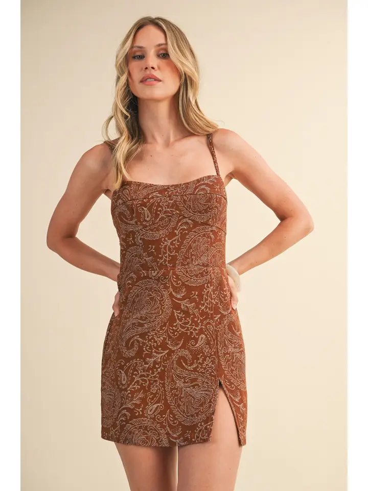 PAISLEY DENIM MINI DRESS