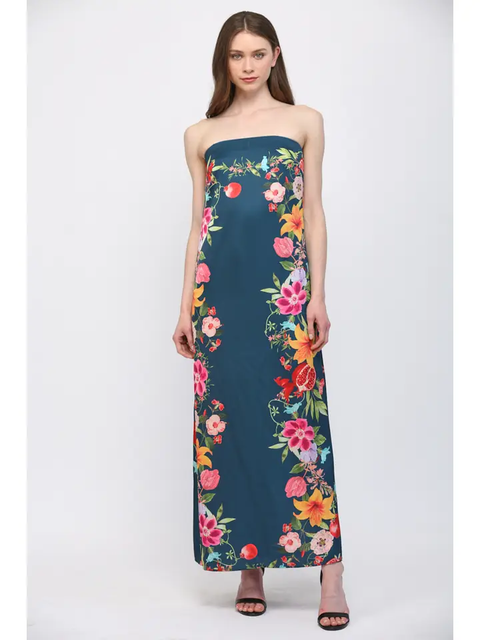 Botanical Border Maxi Dress