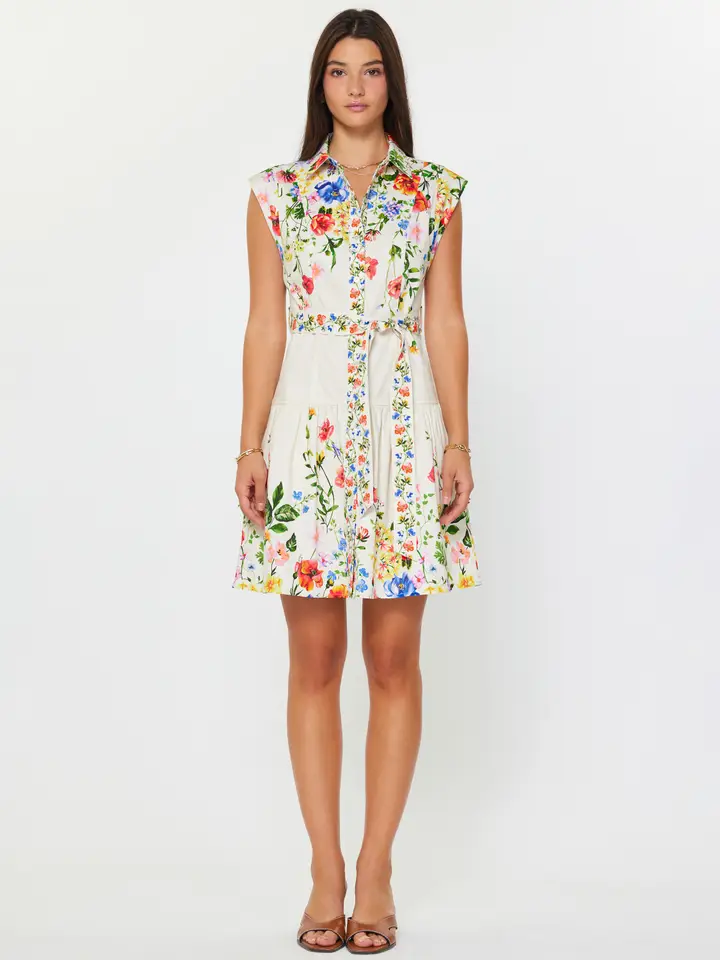 FLORAL PRINT COLLARED DRESS