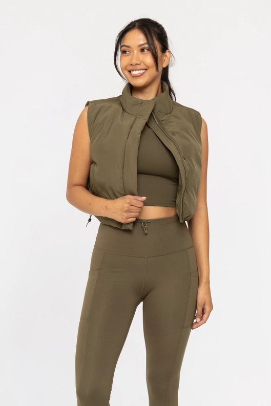 CROPPED HIGHNECK PUFFER VEST
