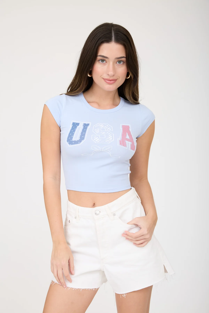 USA BOW CROP TOP