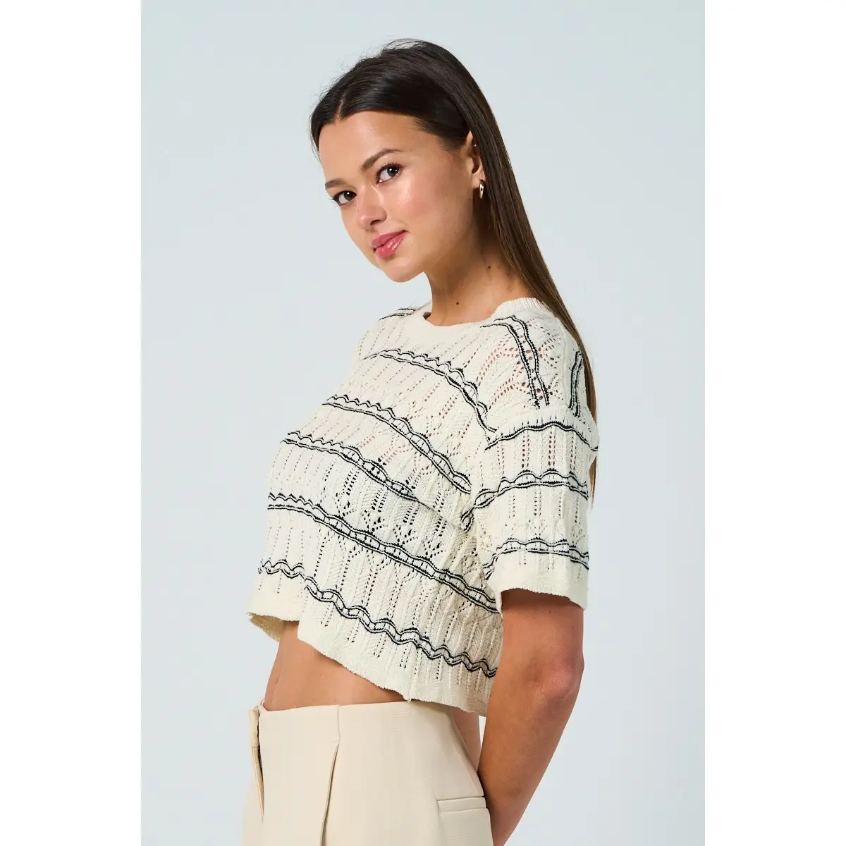 STRIPED KNIT TOP