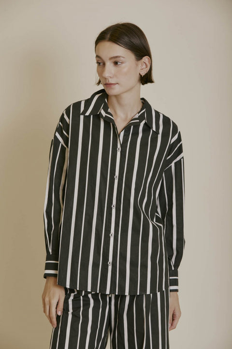 Striped Poplin Button-Down