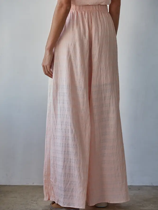 WIDE LEG SIDE SLIT PANTS