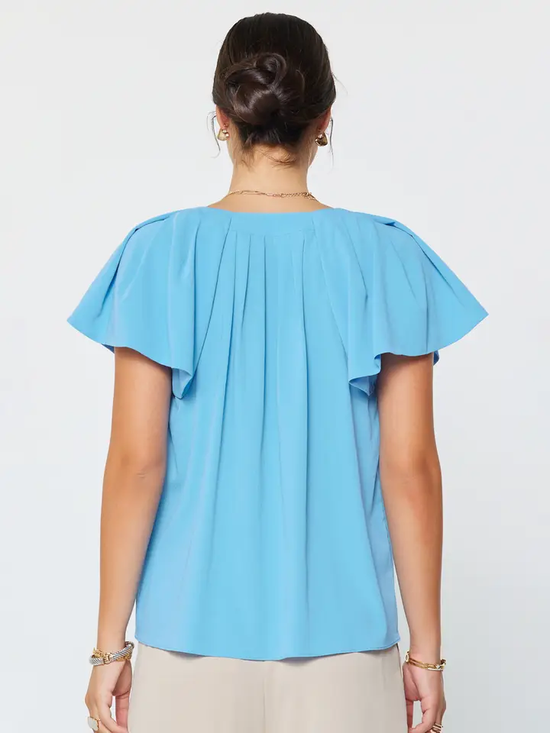 PLEATED NECKLINE BLOUSE
