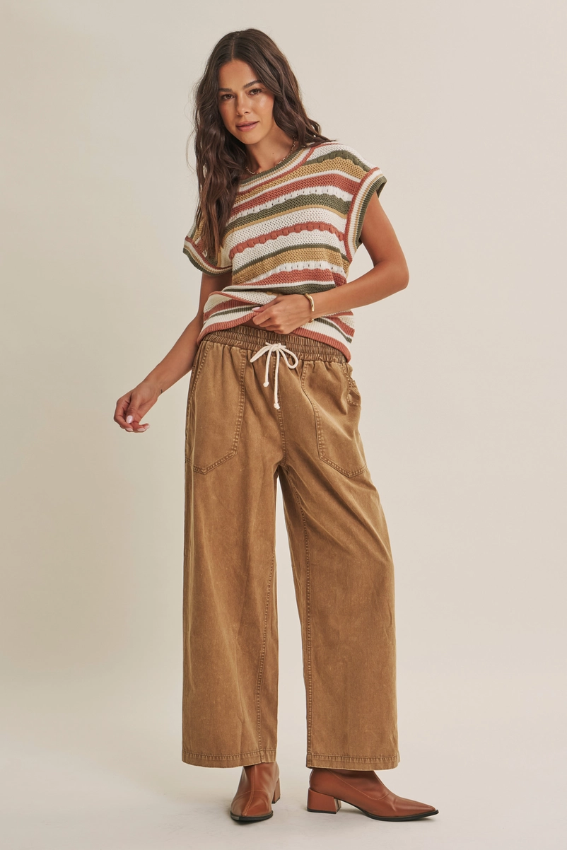 Textured Stripe Sleeveless Sweater