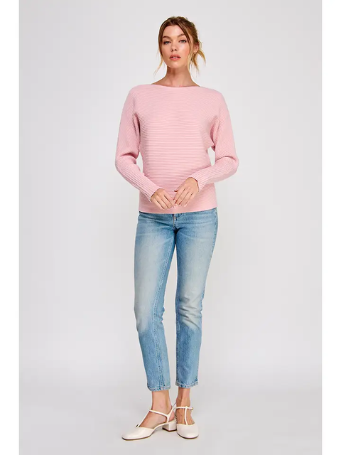 Ribbed Dolman Pullover
