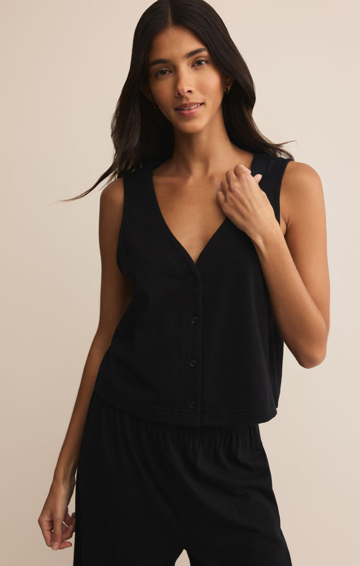 SOLACE JERSEY DENIM TOP
