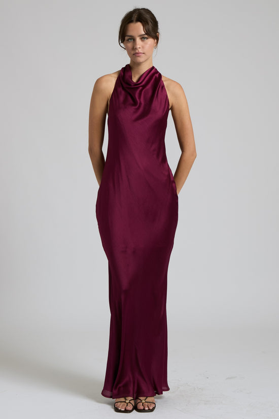 Satin Halter Maxi Dress