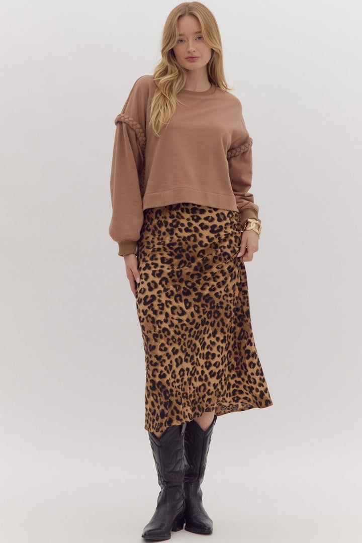 CHEETAH PRINT MIDI SKIRT