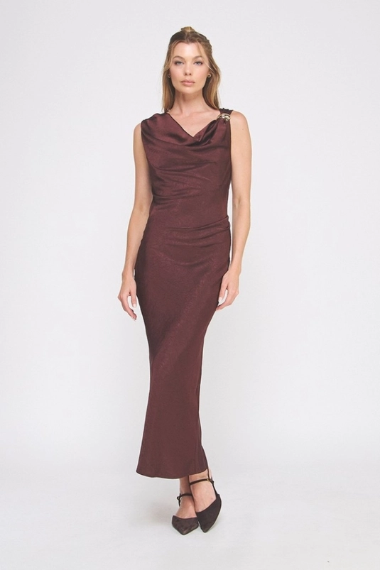 DRAPED MIDI DRESS
