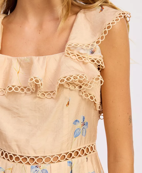 Ruffle Sleeveless Romper